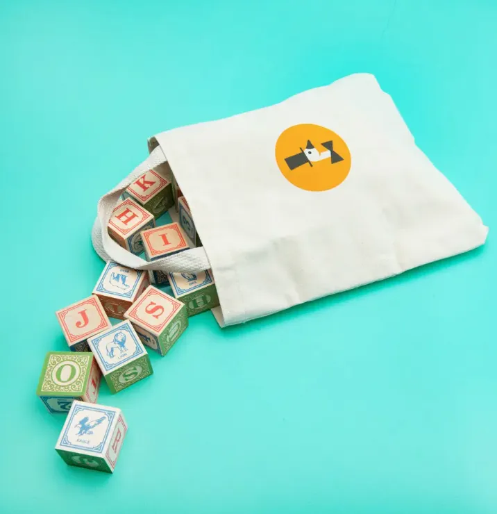 Uncle Goose Classic ABC Blocks with Canvas Bag