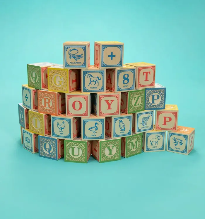Uncle Goose Classic ABC Blocks with Canvas Bag