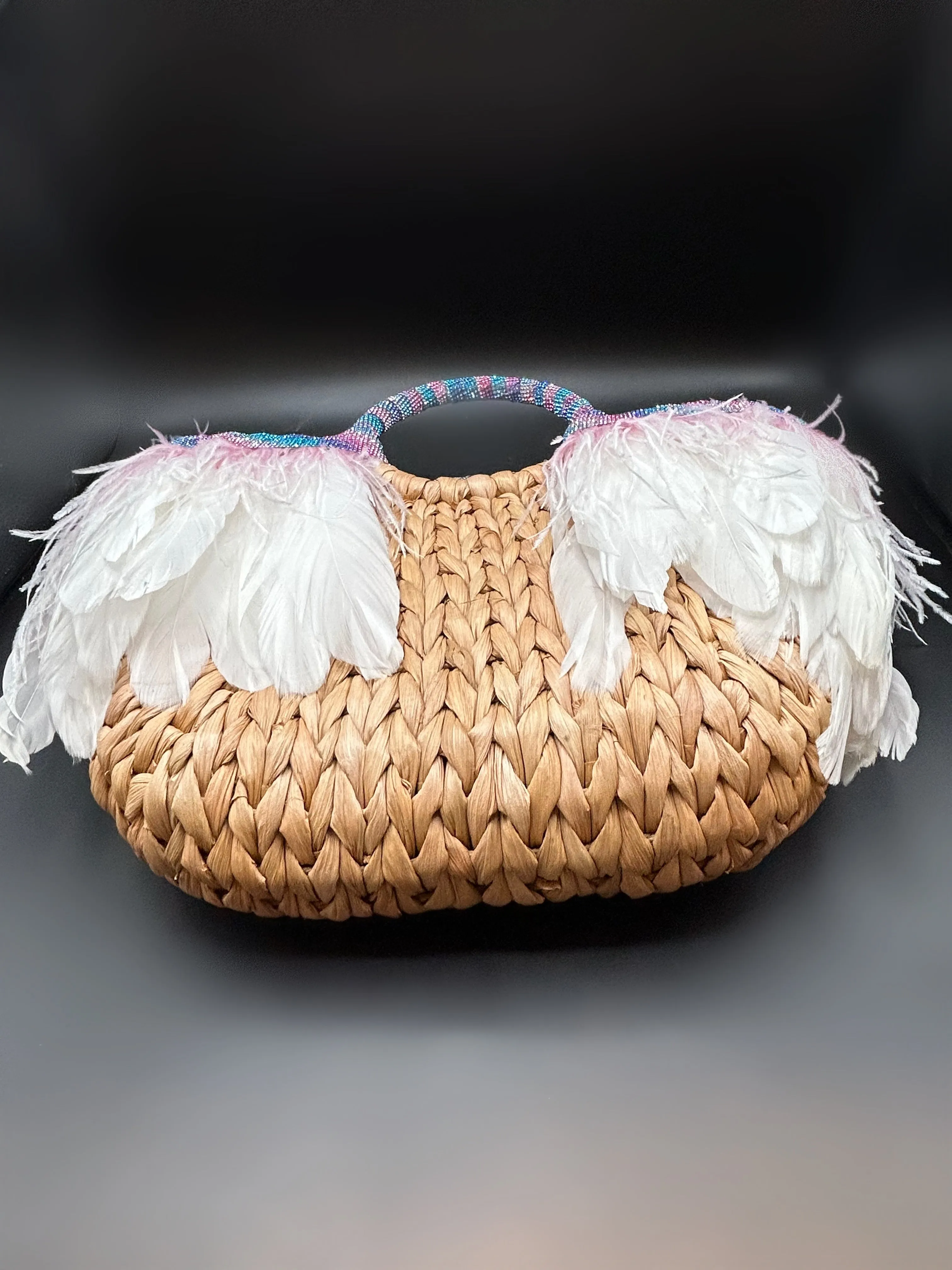 Unicorn Striped Feather Bag