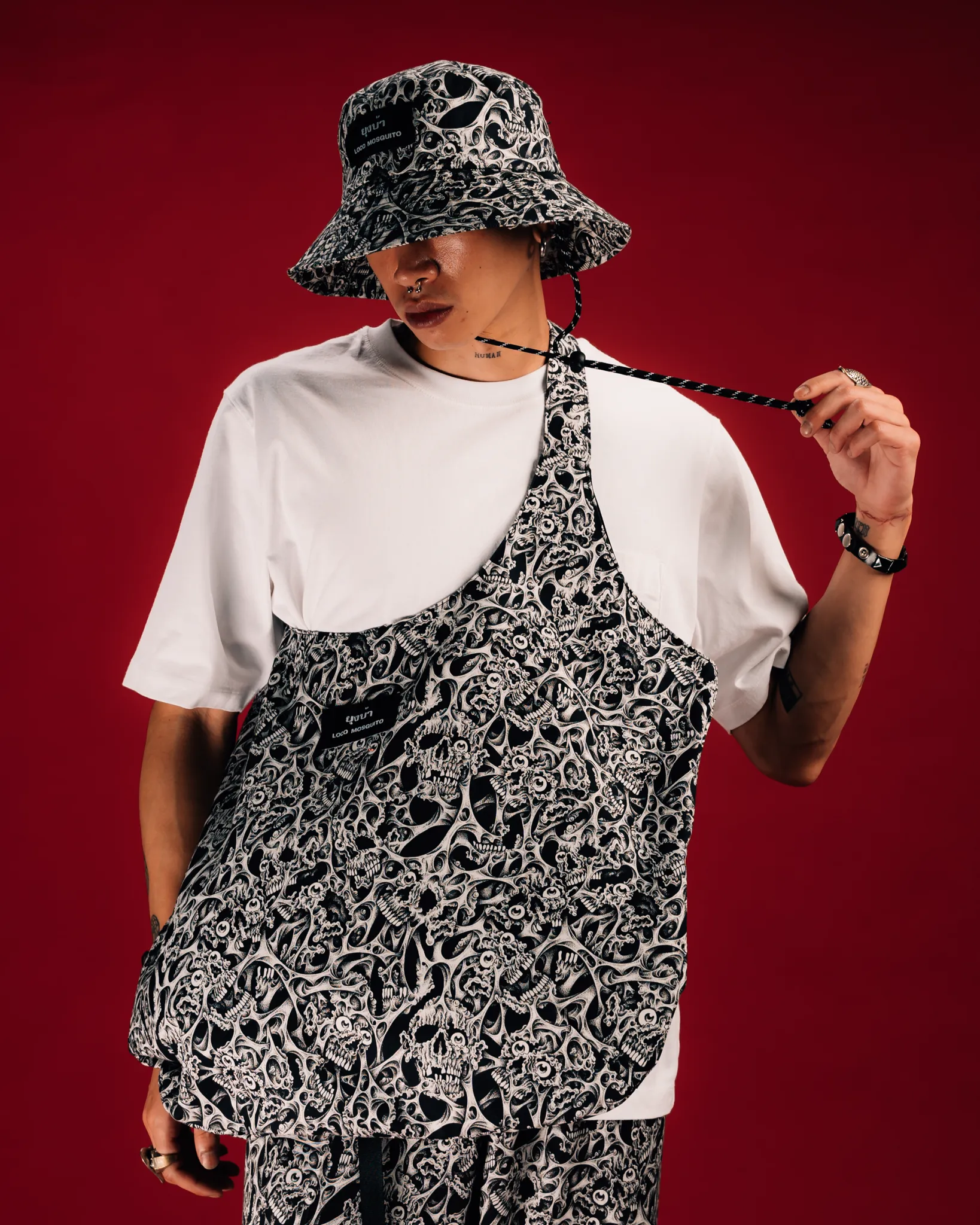 [UNISEX] RAFEL DELALANDE X LOCO MOSQUITO OVERSIZED EVERYDAY BAG (BLACK / WHITE)