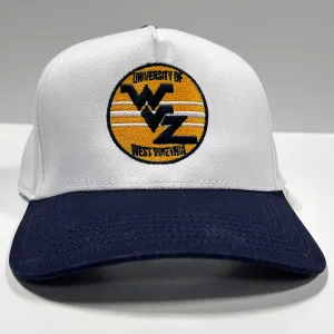 University of West Virzynia White Crown Navy SnapBack Hap Custom Embroidery