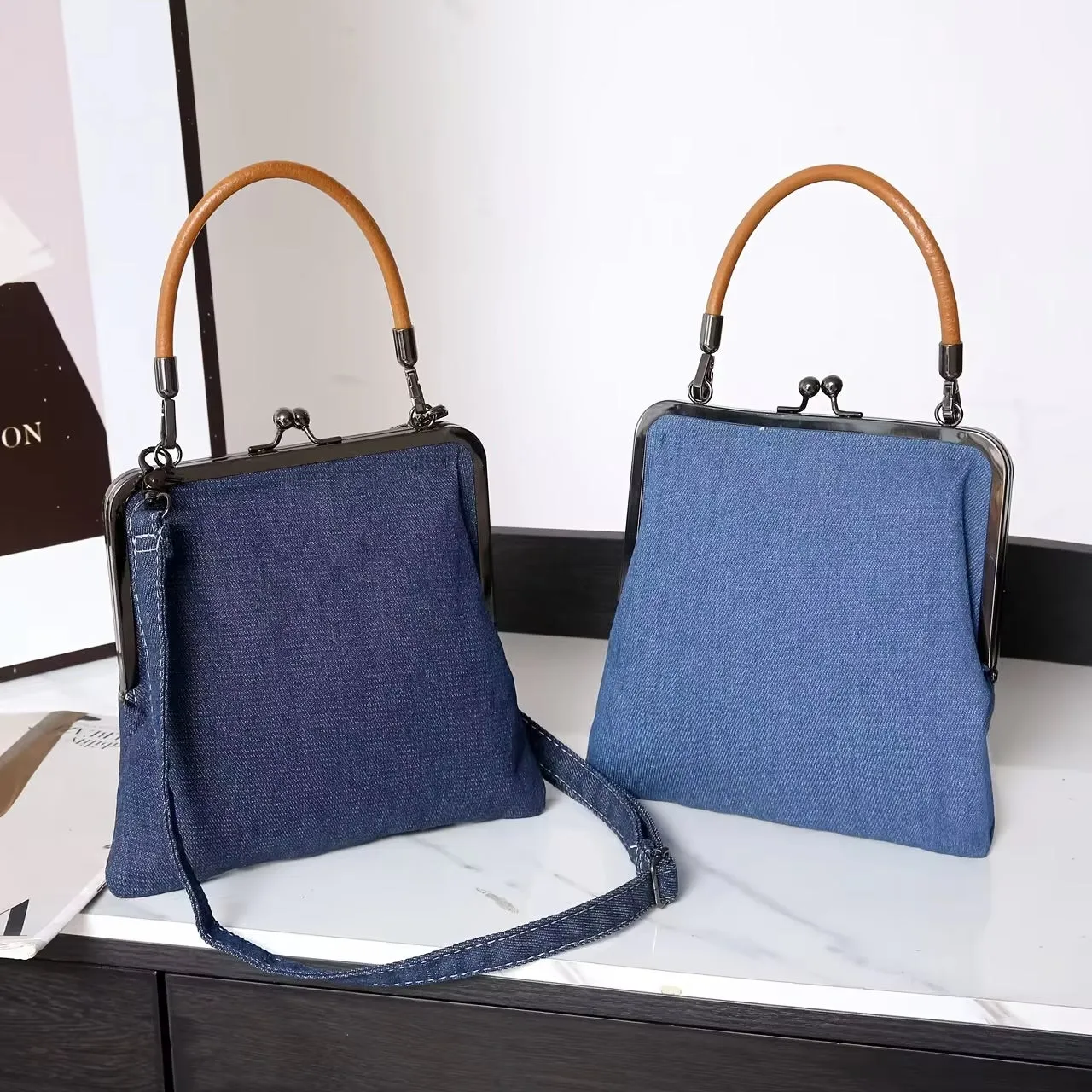 Urban Stitch Denim Shoulder-Bag