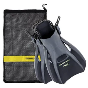 US Divers Trek Travel Fin with Mesh Carrying Bag, Black, Large