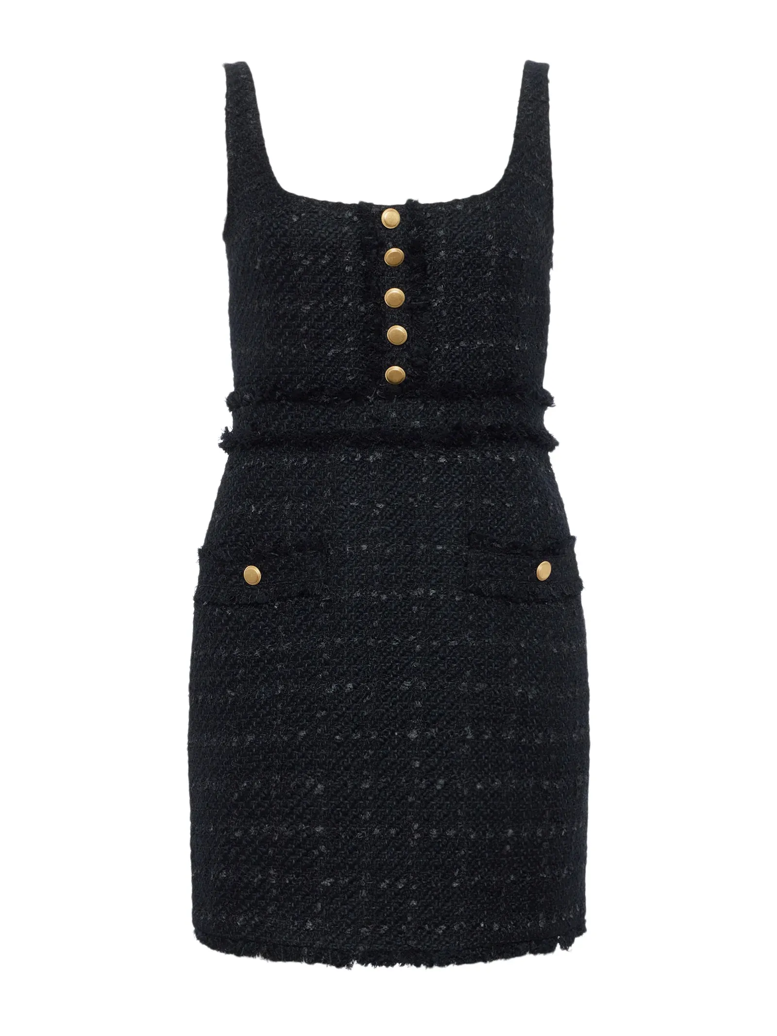 VALLI SQUARE NECK MINI DRESS IN BLACK