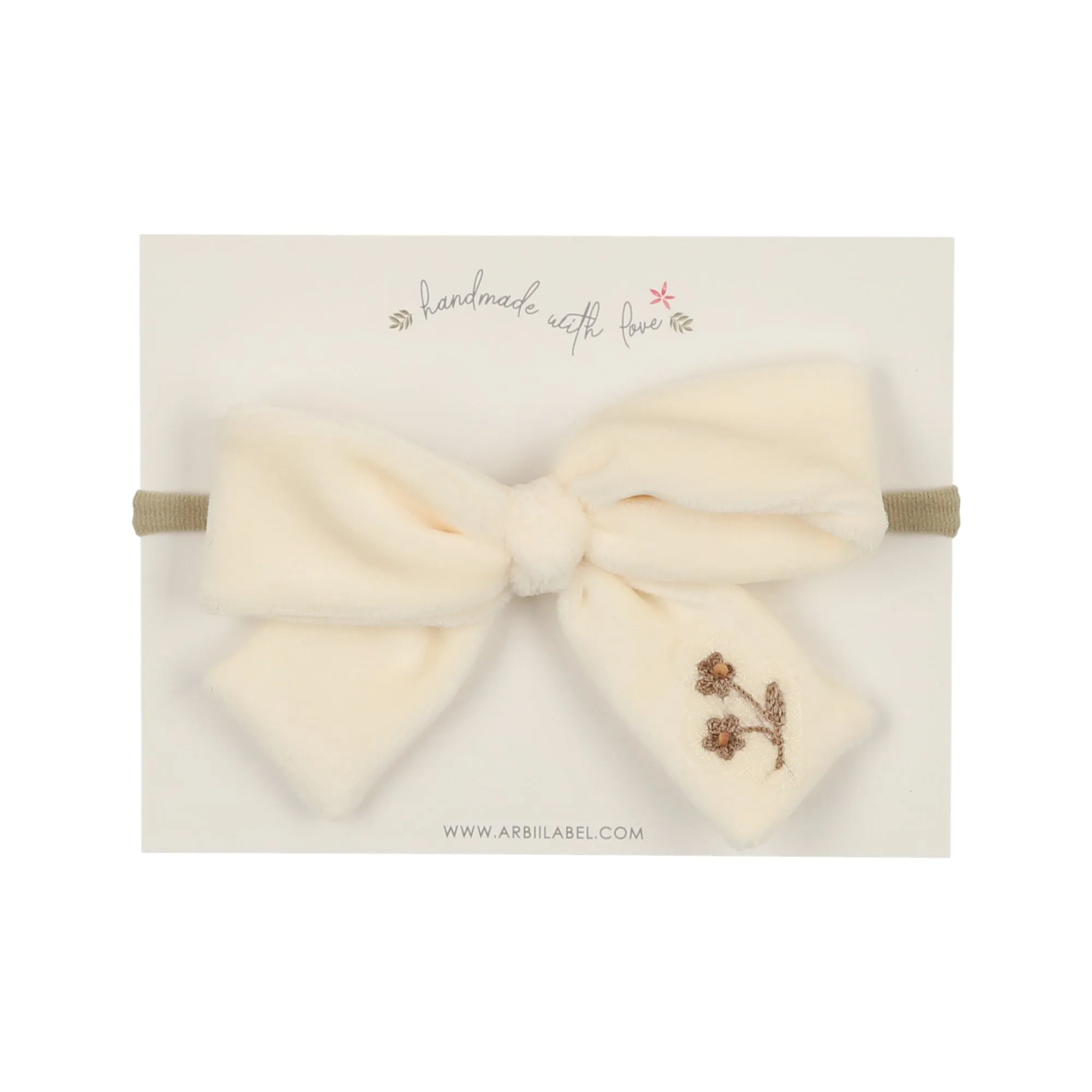 Velvet Embroidered Baby Band
