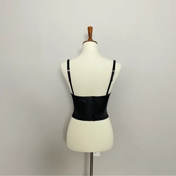 Victorias Secret Corset Bra Velvet Velour Push Up Padded Underwire Black