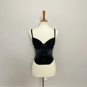 Victorias Secret Corset Bra Velvet Velour Push Up Padded Underwire Black
