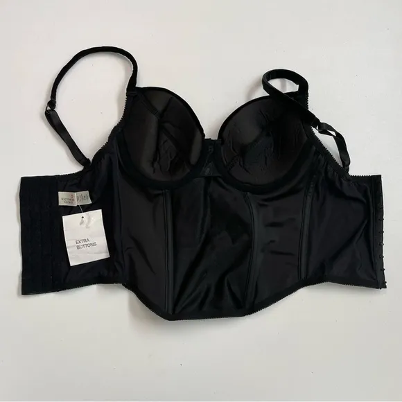 Victorias Secret Corset Bra Velvet Velour Push Up Padded Underwire Black