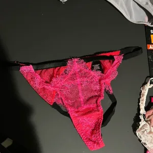 Victoria’s Secret Open Back Panties Hot Pink black Small