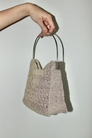 Vintage 90s Taupe Knit Purse