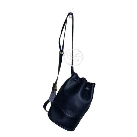 Vintage Black Coach Bucket Backpack Sling-pack