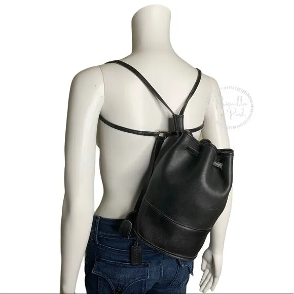 Vintage Black Coach Bucket Backpack Sling-pack