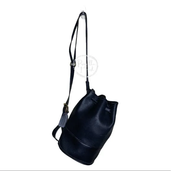 Vintage Black Coach Bucket Backpack Sling-pack