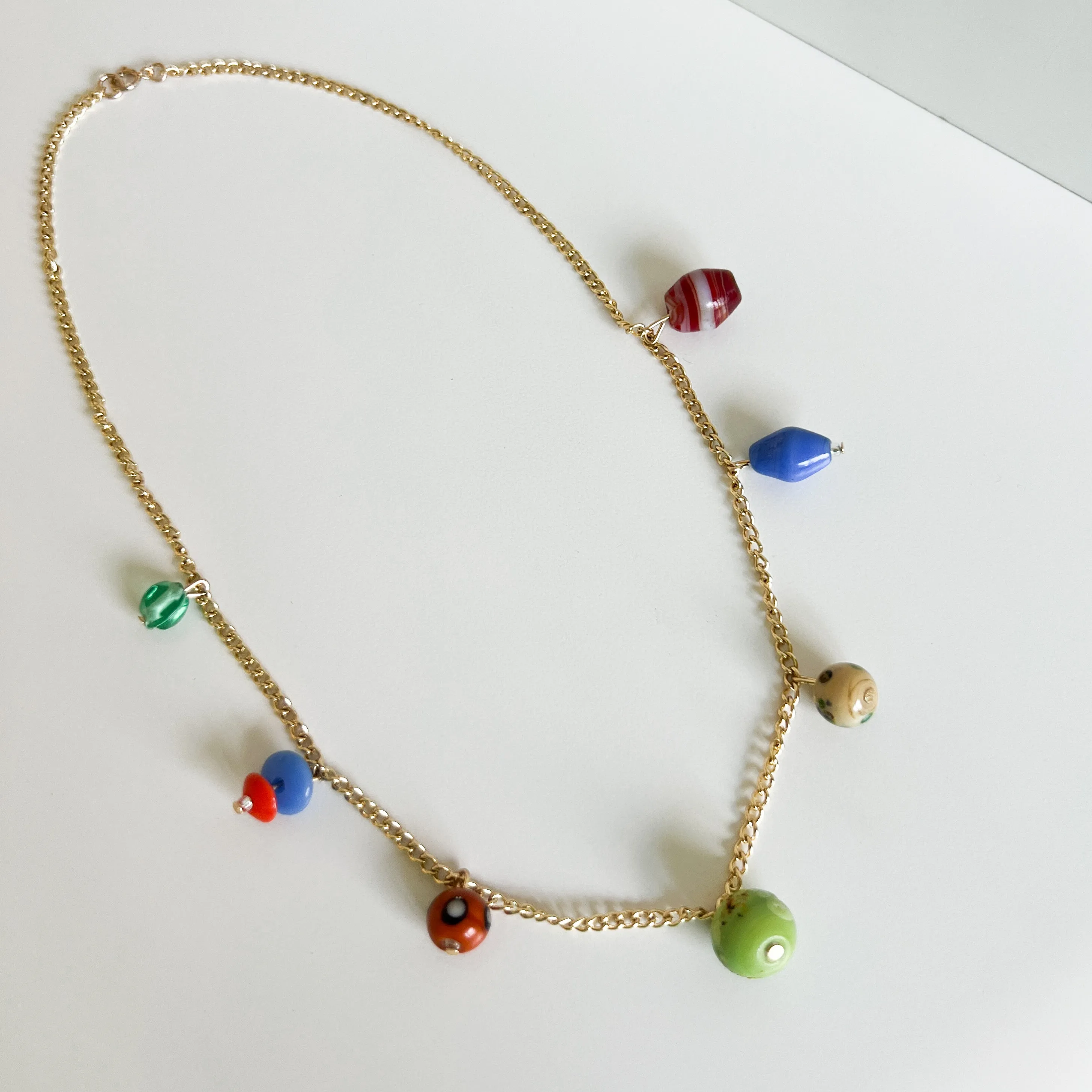 Vintage Indian Glass Charm Necklace