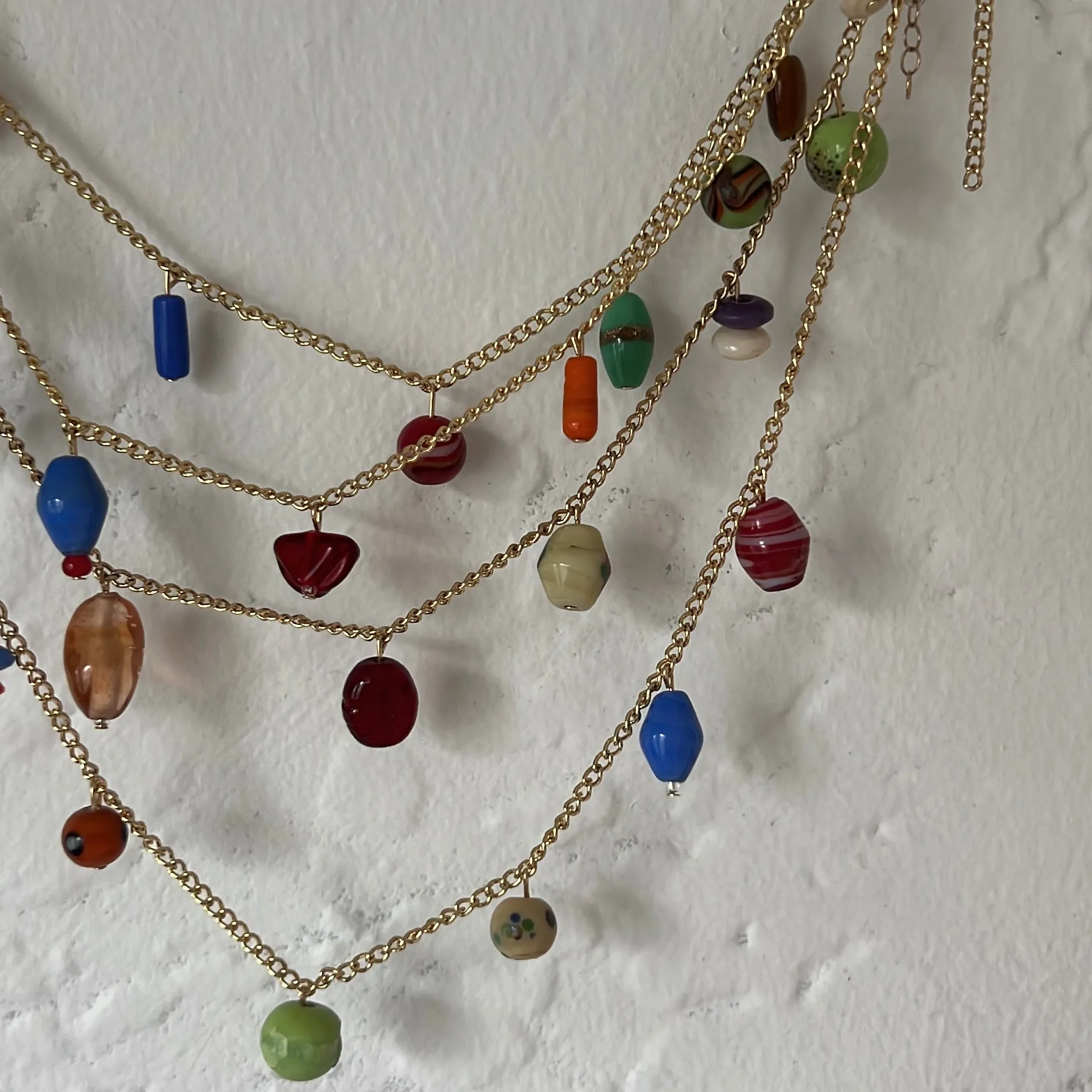 Vintage Indian Glass Charm Necklace