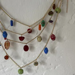Vintage Indian Glass Charm Necklace