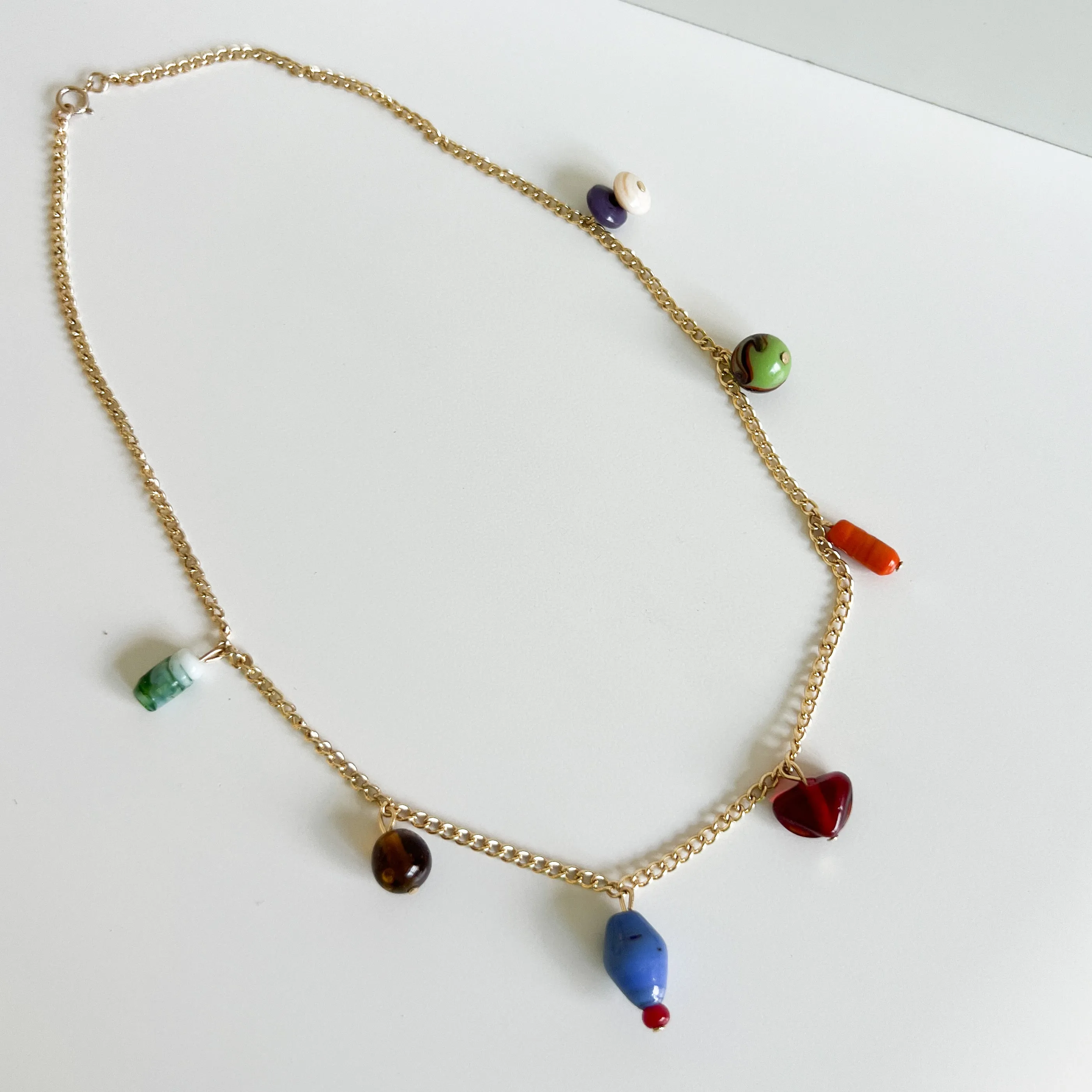 Vintage Indian Glass Charm Necklace