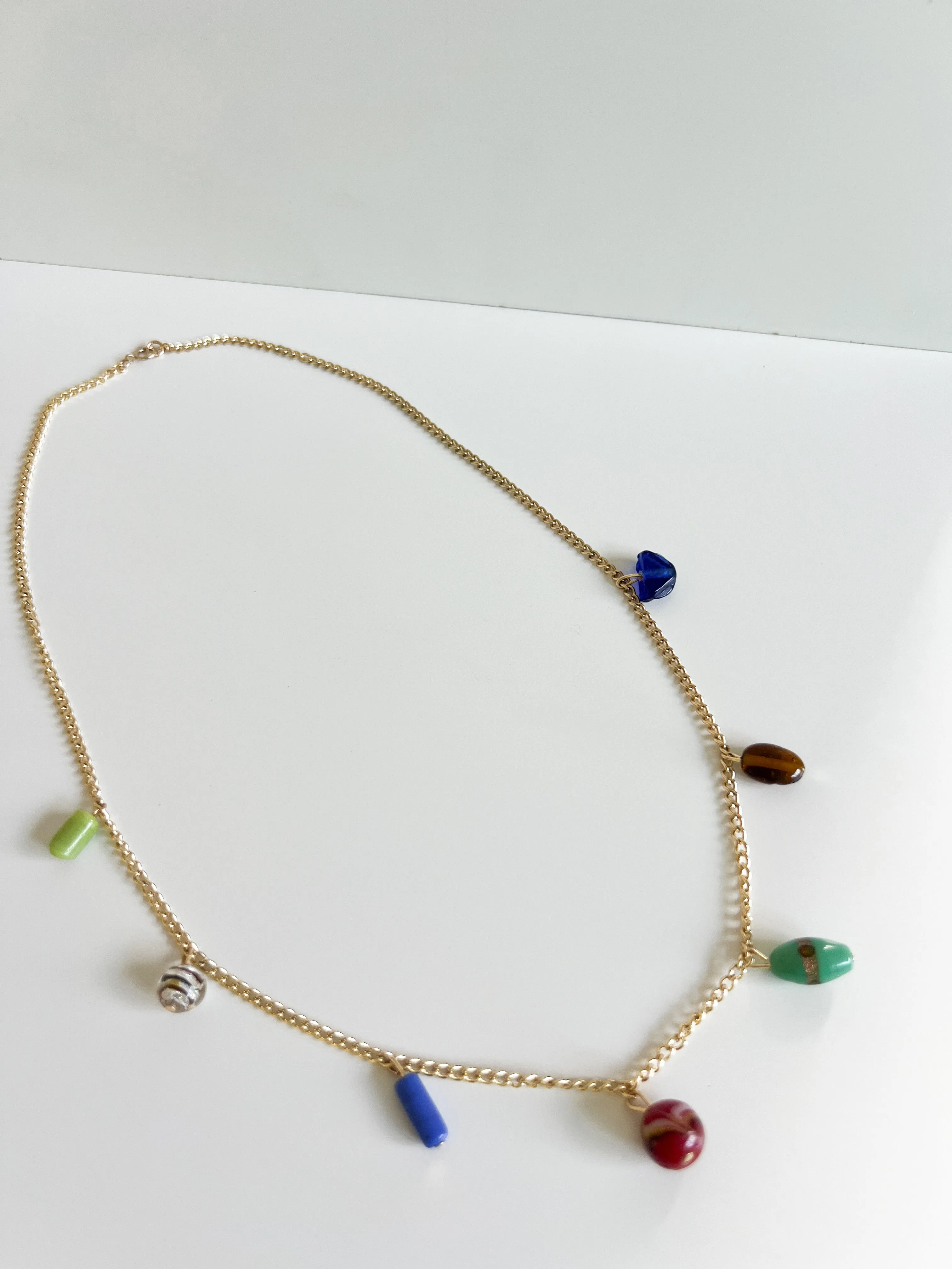 Vintage Indian Glass Charm Necklace