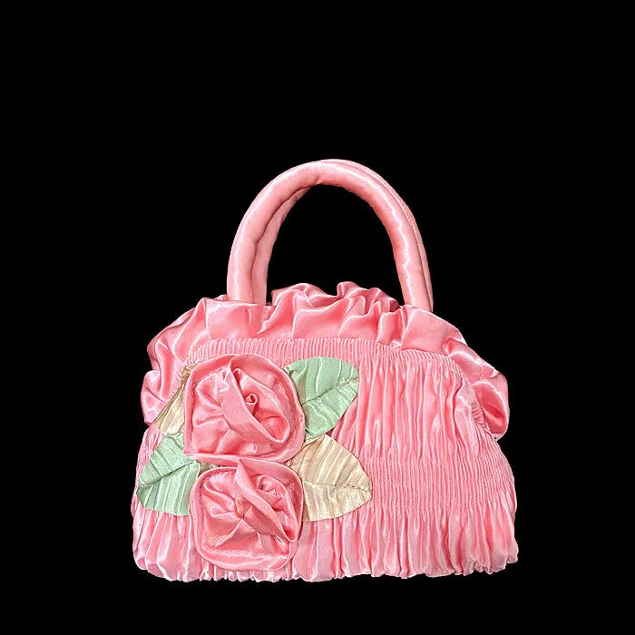 Vintage Pleated Flower Tote UB98372