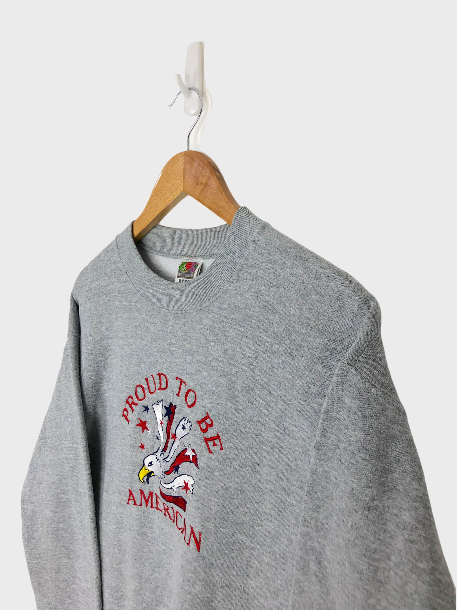 Vintage USA 'Proud to be American' Embroidered Vintage Sweatshirt Size 8-10