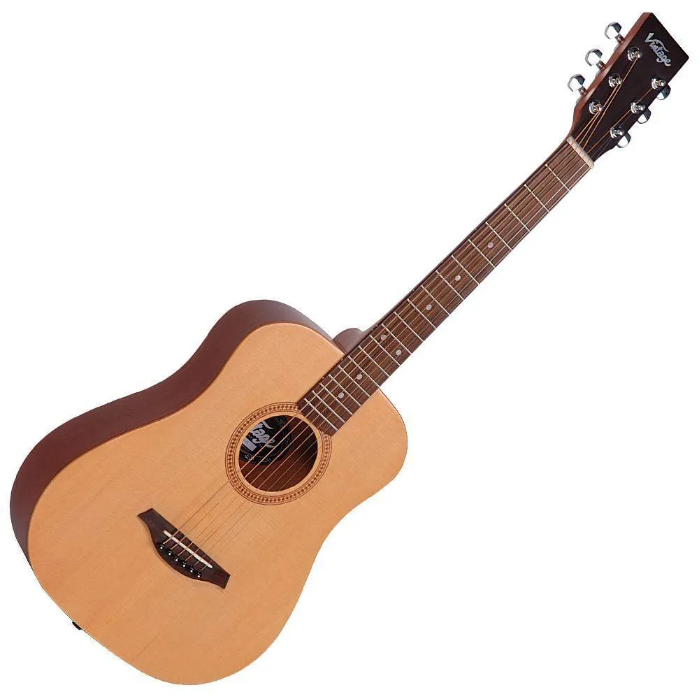 Vintage VTG100 Acoustic Travel Guitar ~ Natural