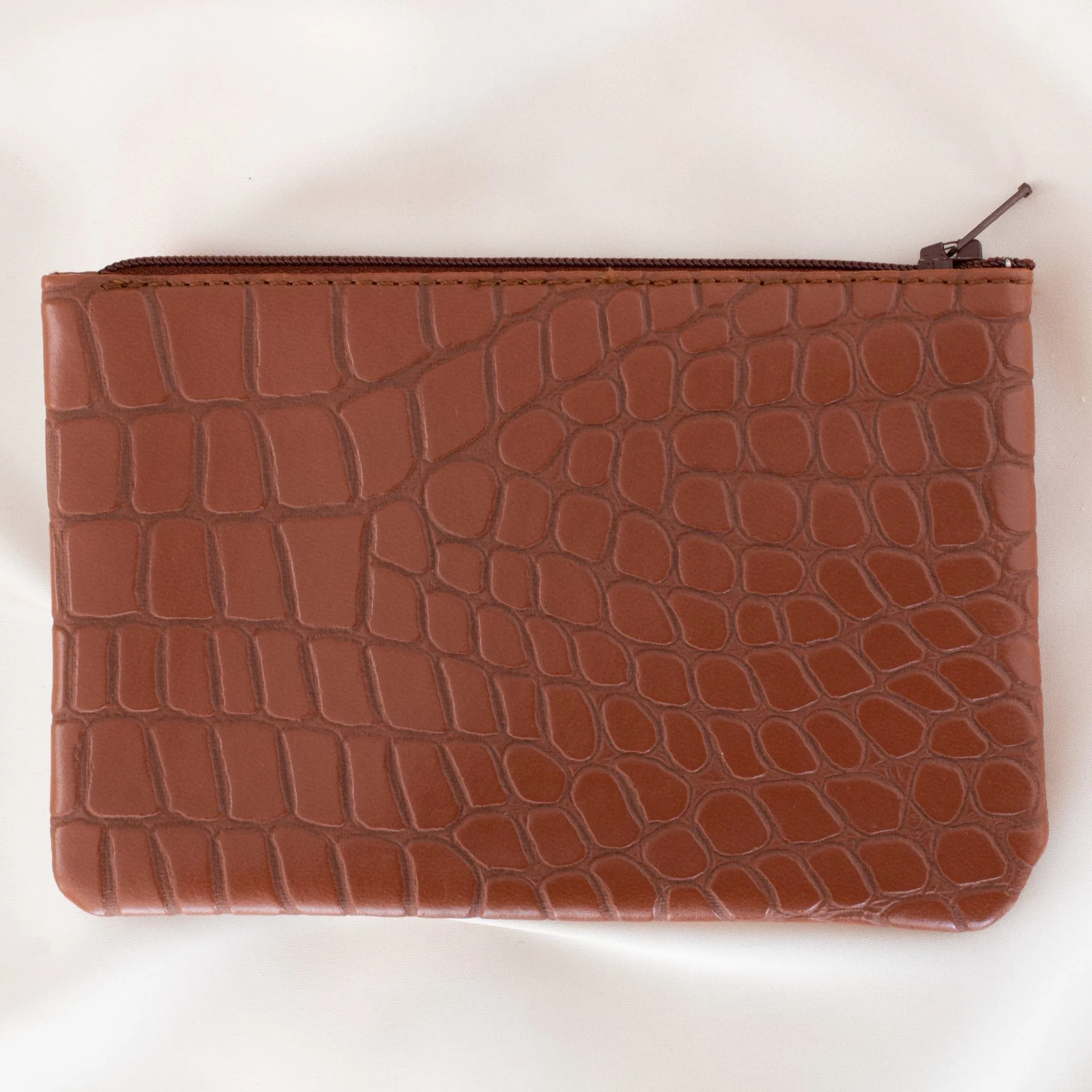 Violette Vegan Apple Leather Pouch | Chocolate Crocodile