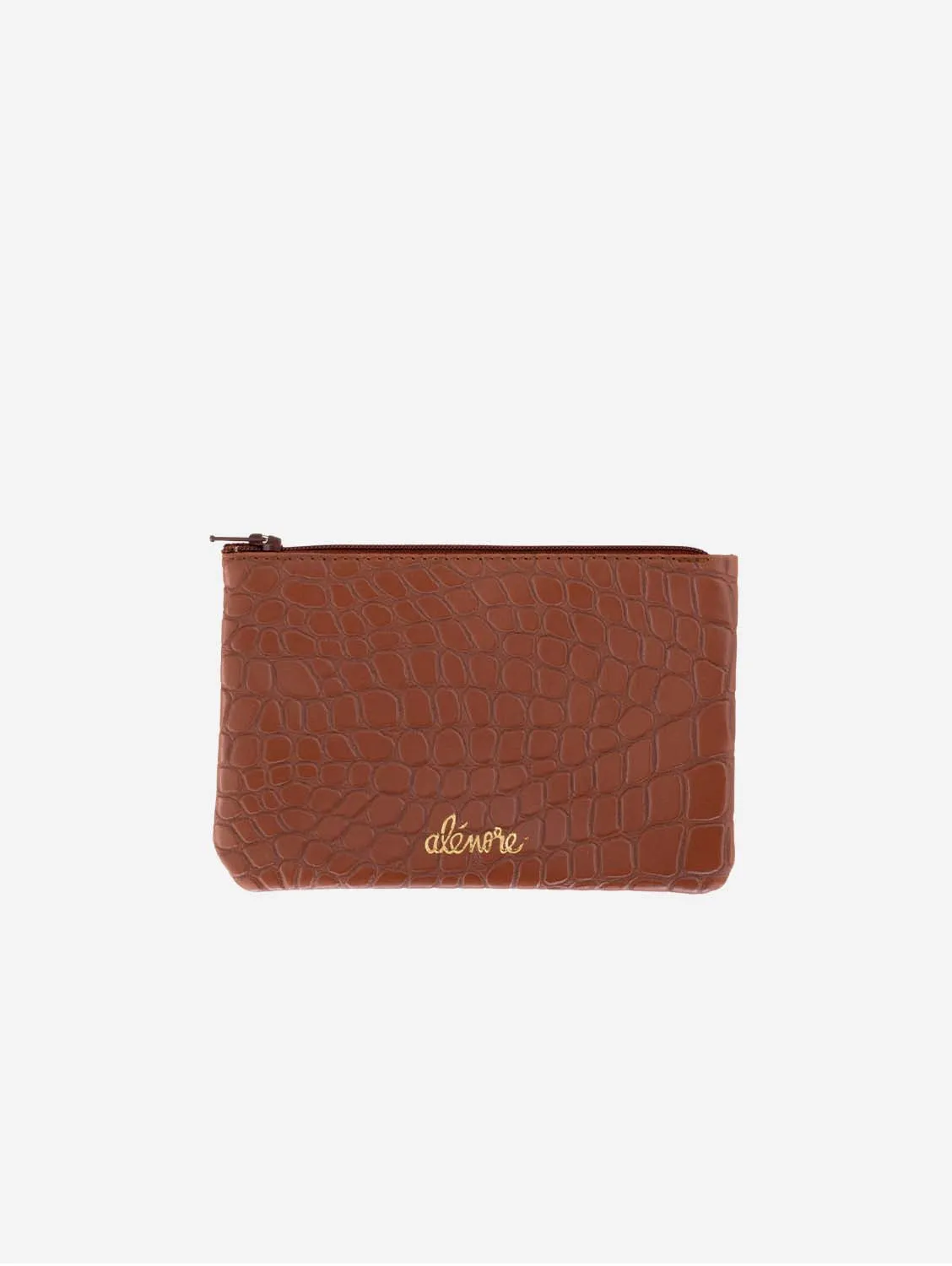 Violette Vegan Apple Leather Pouch | Chocolate Crocodile