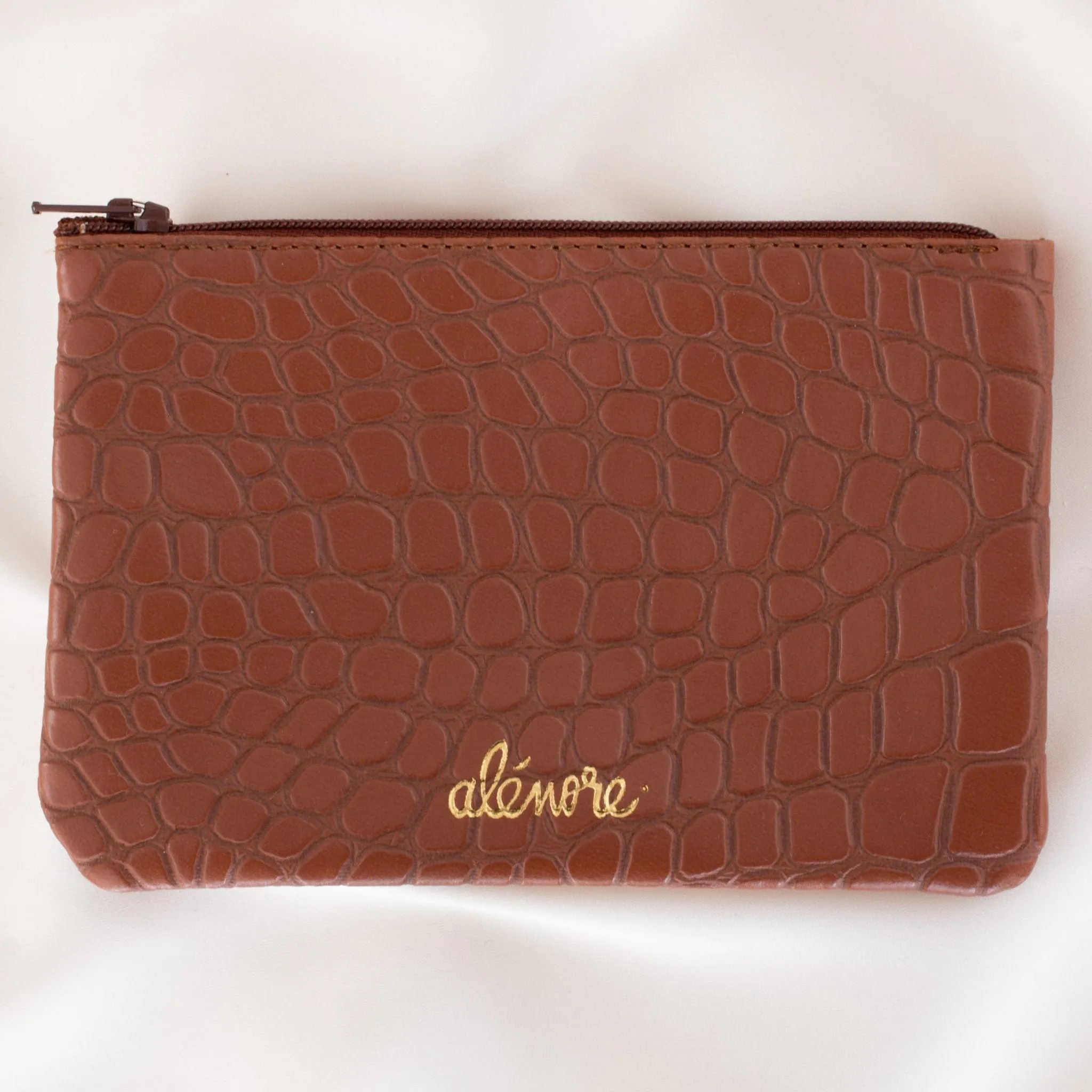 Violette Vegan Apple Leather Pouch | Chocolate Crocodile