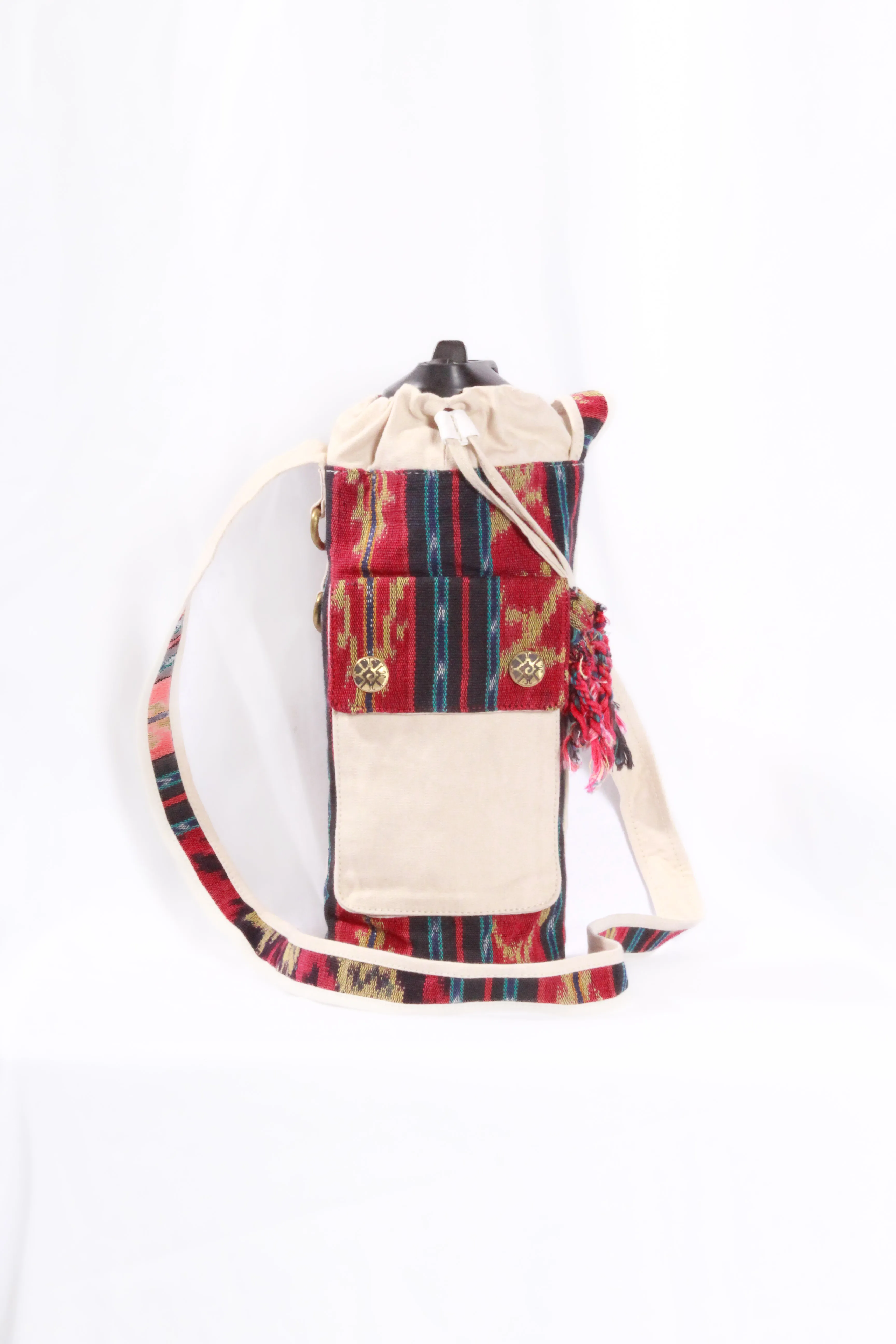 Water Bottle Bag - Indonesian Batik and Canvas