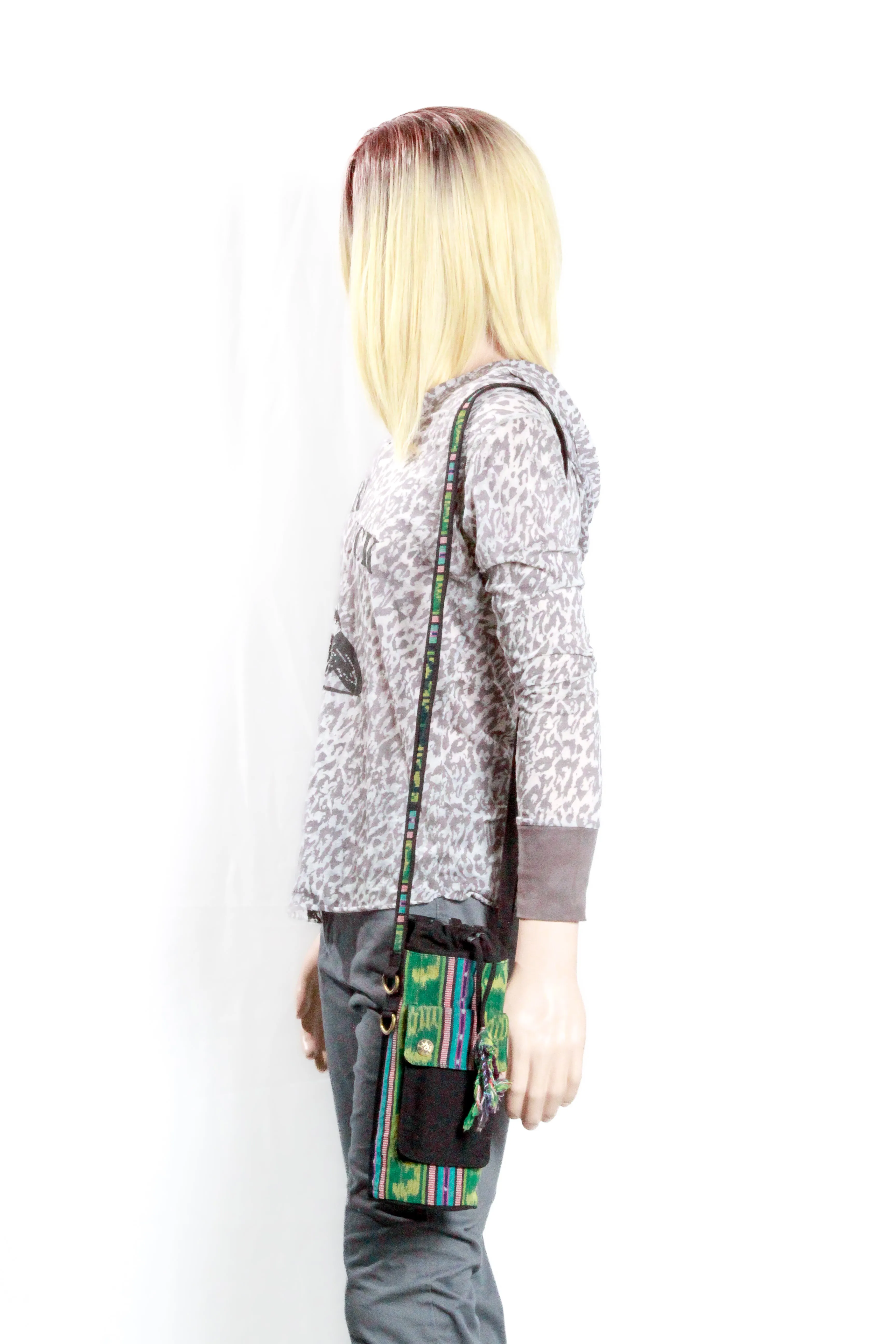 Water Bottle Bag - Indonesian Batik and Canvas