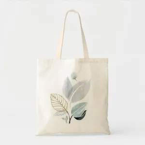 WATERCOLOR LEAVES CANVAS BAG