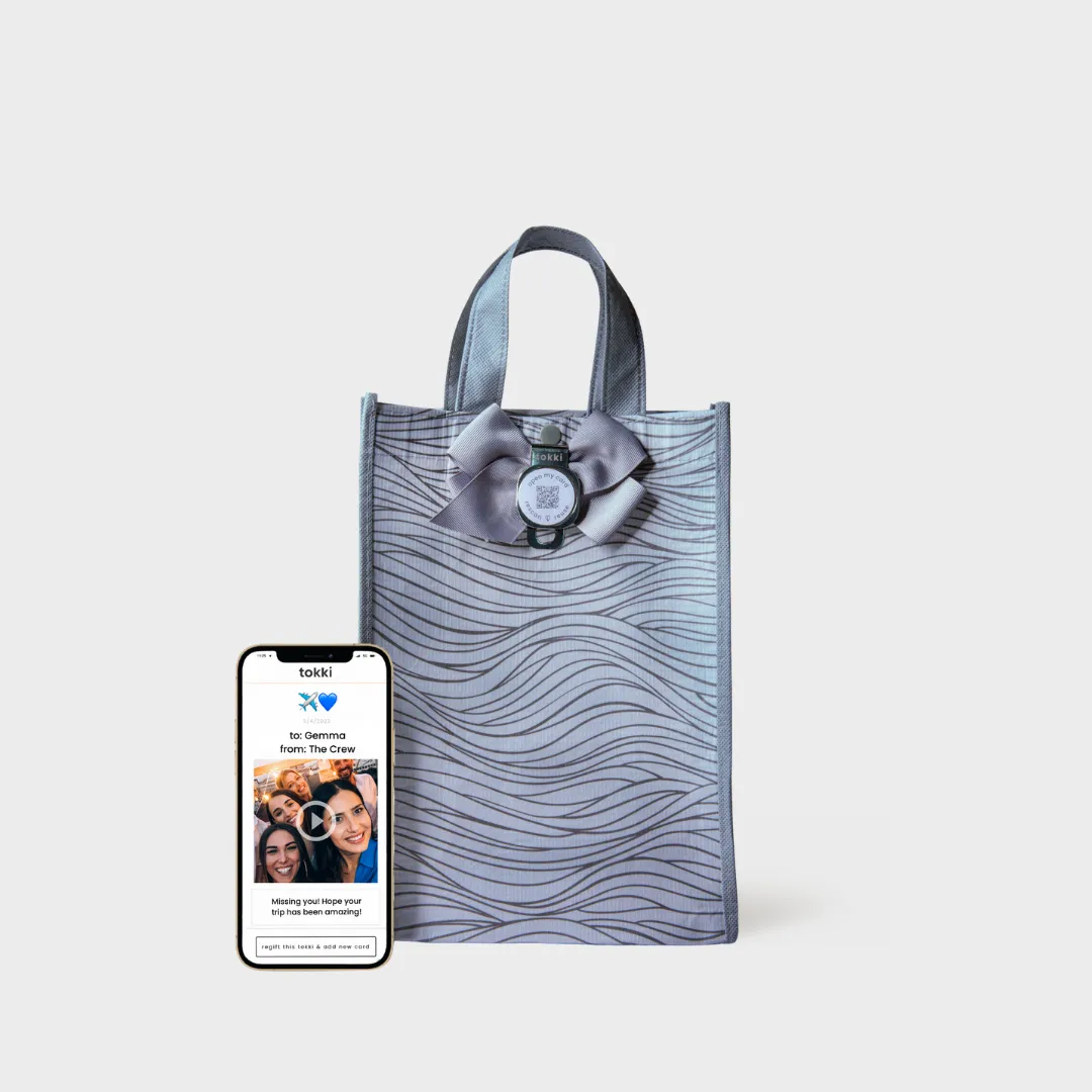 Wave | Medium | Reusable Gift Bag   QR Greeting Card