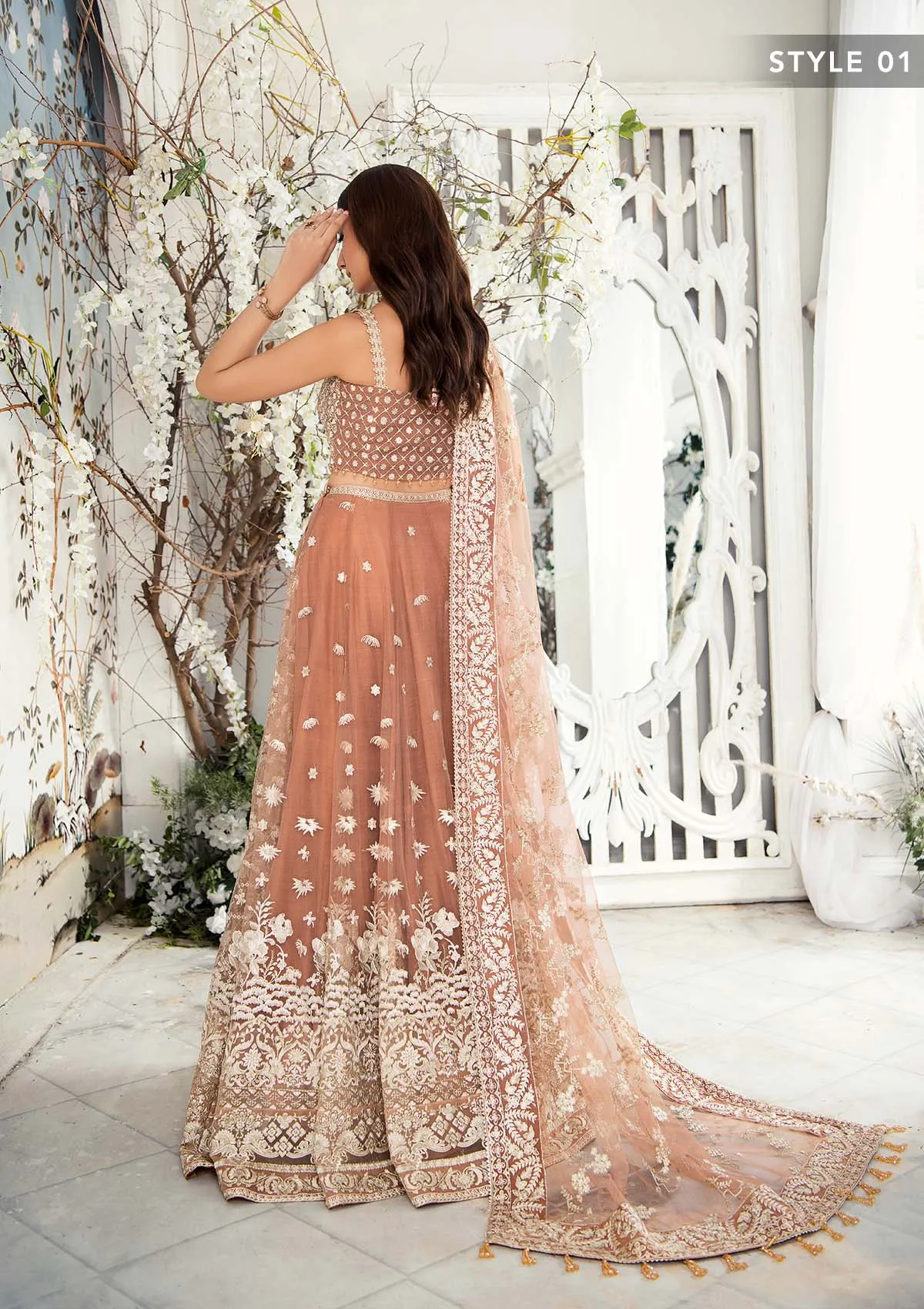 Wedding Festive '22 - Look 03 |  AIK Atelier Wedding Festive Unstitched Luxury Collection 2022 | Embroidered Net Organza Suits