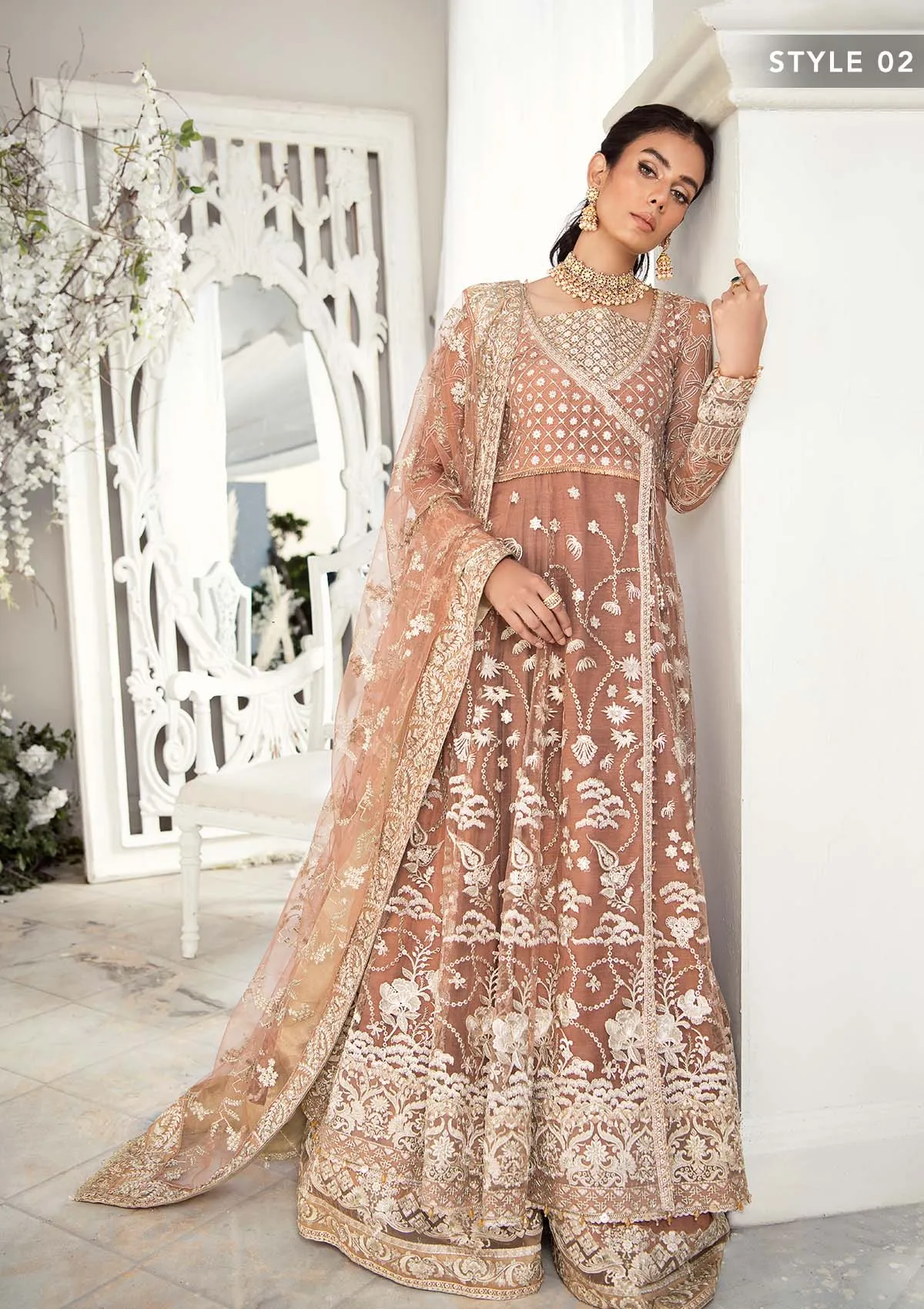 Wedding Festive '22 - Look 03 |  AIK Atelier Wedding Festive Unstitched Luxury Collection 2022 | Embroidered Net Organza Suits