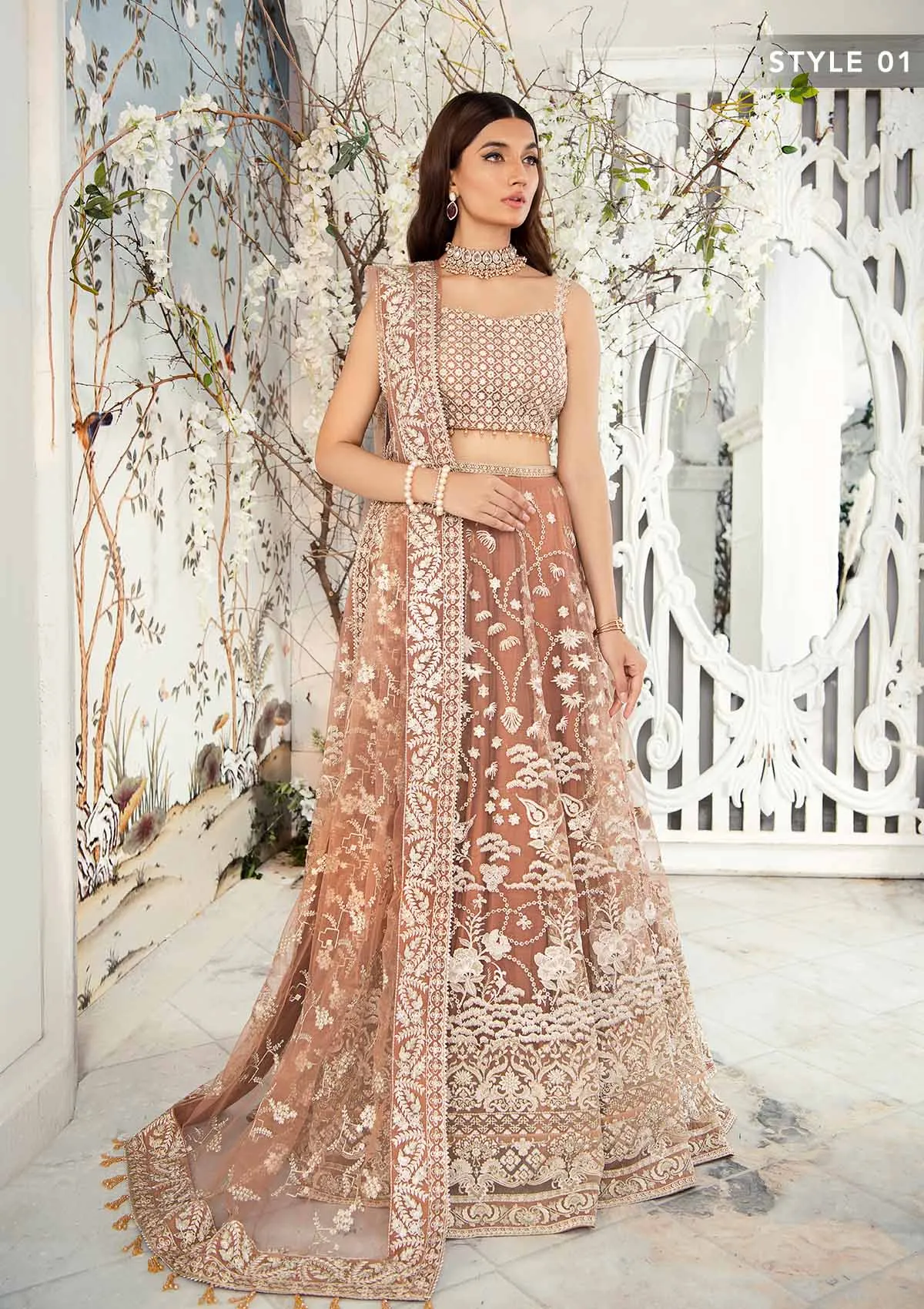 Wedding Festive '22 - Look 03 |  AIK Atelier Wedding Festive Unstitched Luxury Collection 2022 | Embroidered Net Organza Suits