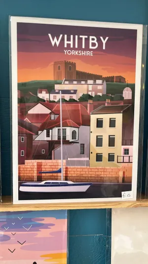 Whitby Travel Poster | Harbour | Yorkshire Print
