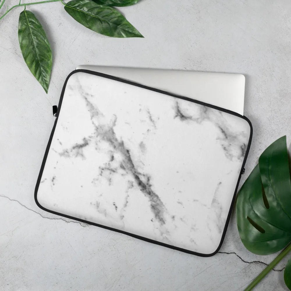 White Marble Laptop Sleeve