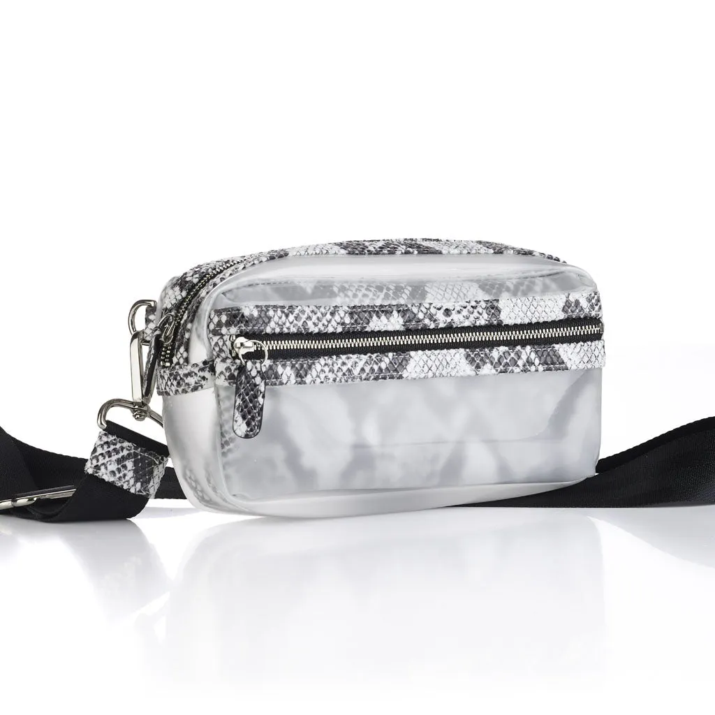 White Sand Faux-Python Carrefour Cross-body/Belt Bag