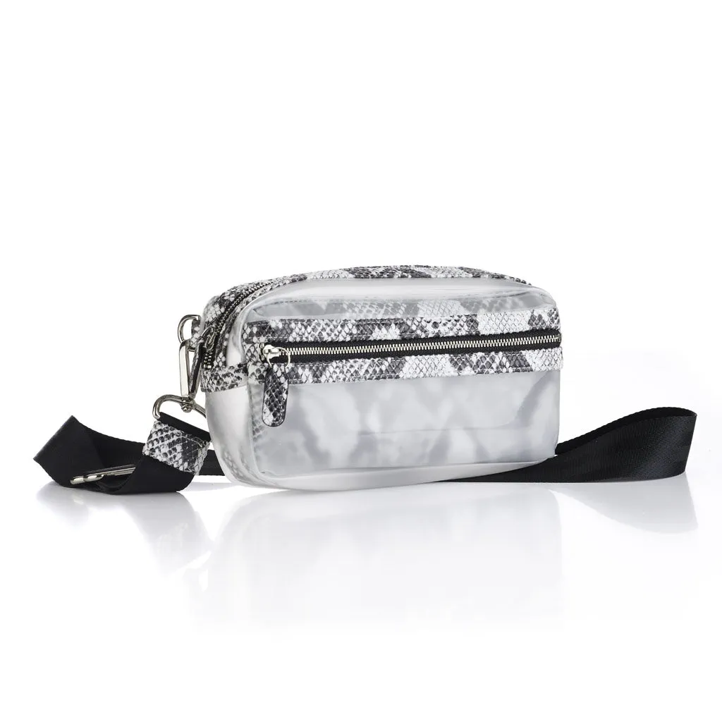 White Sand Faux-Python Carrefour Cross-body/Belt Bag