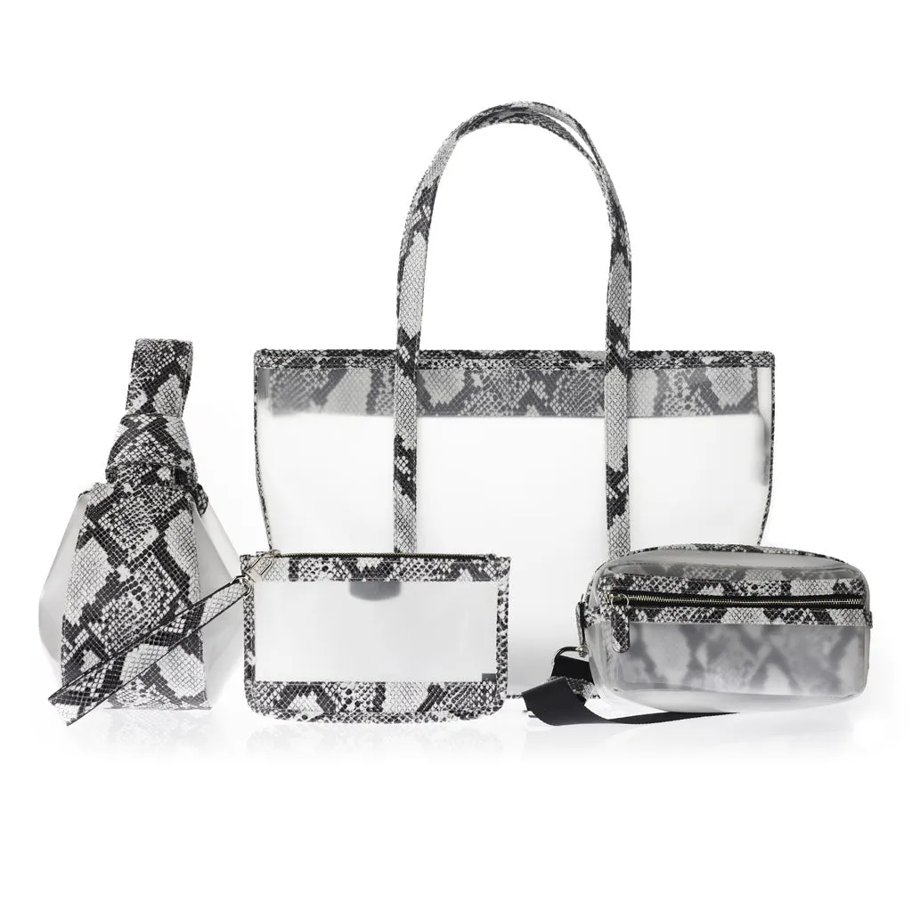 White Sand Faux-Python Carrefour Cross-body/Belt Bag