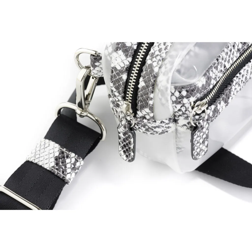 White Sand Faux-Python Carrefour Cross-body/Belt Bag
