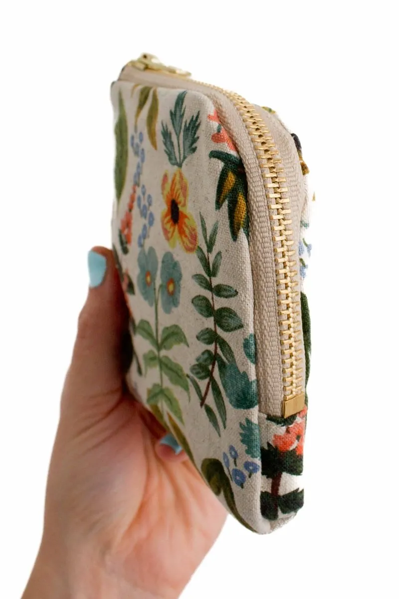 Wildflower Canvas Mini Essential Oil Pouch with Compartments