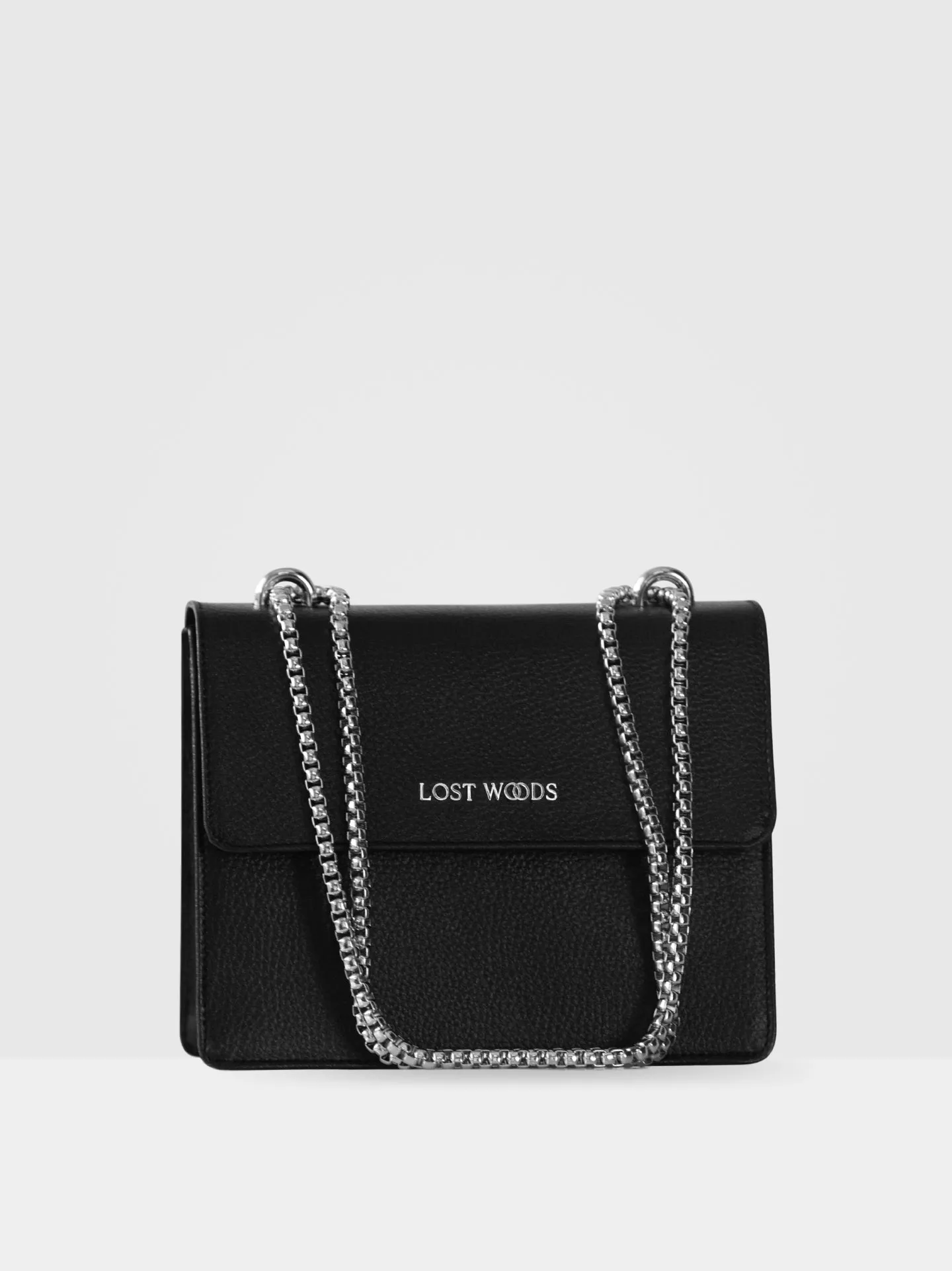 Willow MIRUM® Leather Vegan Chain Bag | Black & Silver