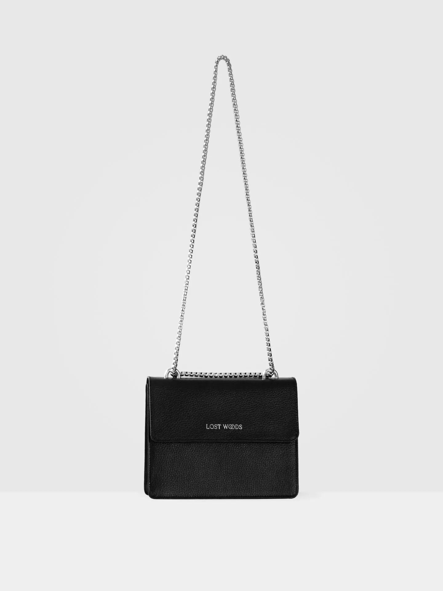 Willow MIRUM® Leather Vegan Chain Bag | Black & Silver