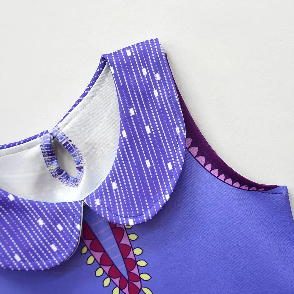 Wish Asha Movie Character Kids Children Purple Dress Cosplay Costume
