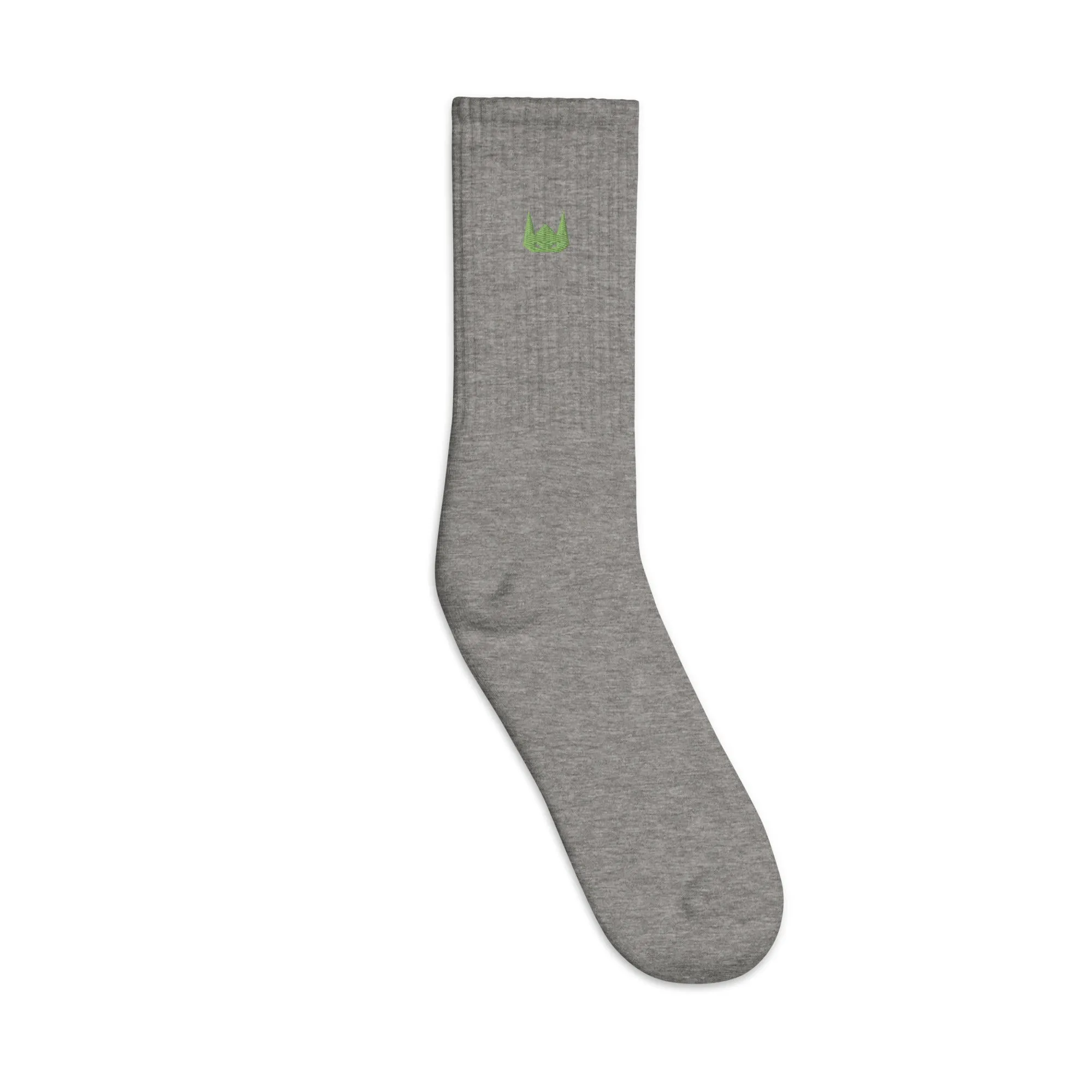 WOLFPACK UNLTD EMBROIDERED SOCKS | LIGHT OLIVE GREEN LOGO