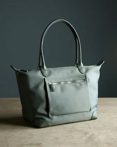 Womens Khaki Nylon Shoulder Tote Medium Khaki Nylon Handbag Purse for Ladies