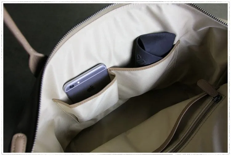 Womens Light Gray Nylon Shoulder Tote Large Light Gray&Yellow Nylon Handbag Purse for Ladies