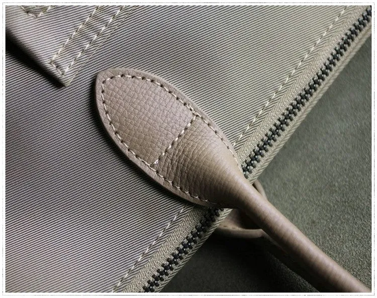 Womens Light Gray Nylon Shoulder Tote Large Light Gray&Yellow Nylon Handbag Purse for Ladies