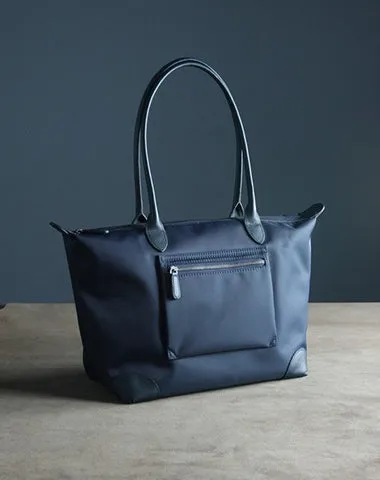 Womens Light Gray Nylon Shoulder Tote Large Light Gray&Yellow Nylon Handbag Purse for Ladies